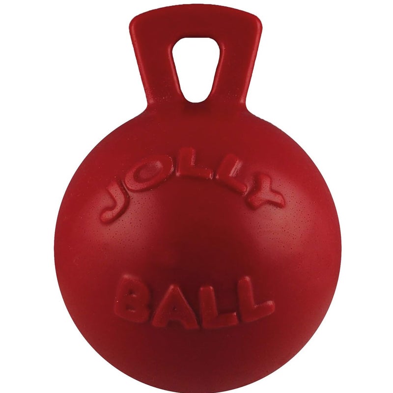 Jolly Pets Tug-n-Toss Heavy Duty Dog Toy Ball with Handle, 4.5 Inches/Small, Orange - Image 4